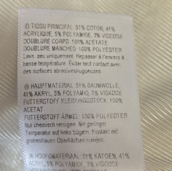 L.K BENNETT LONDON Cream Cottton Tweed Cropped Open Front Jacket With Fringe. 8 - Picture 12 of 16